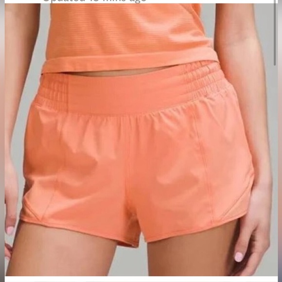 Lululemon hotty hot shorts size 2 black navy coral kiss EUC 2.5” - Picture 9 of 9